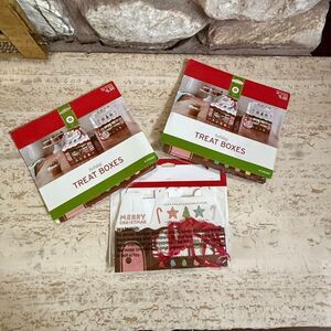 Set of three target gingerbread cardboard treat boxes